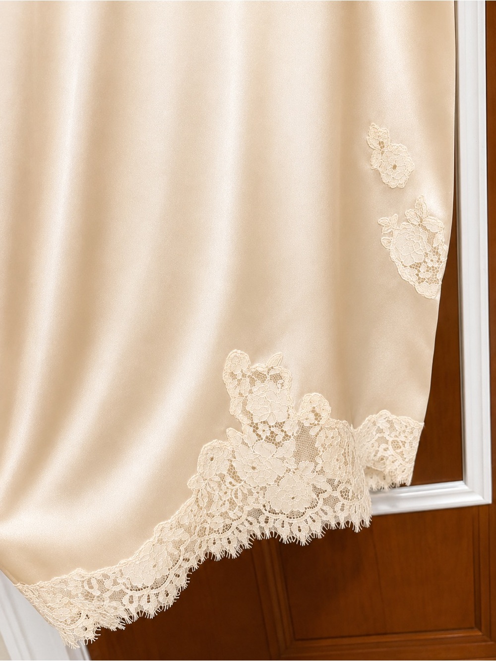 Doen NWT Silk-Blend Wide-Leg Pants in Cream - Picture 3 of 9